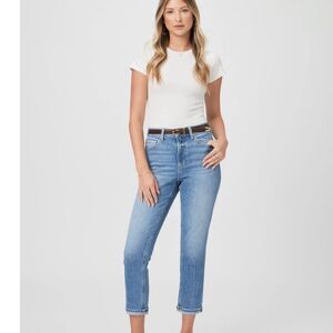 Paige Light Wash Mid-Rise Relaxed Brigitte Straight Ankle stretch Jean Size 29